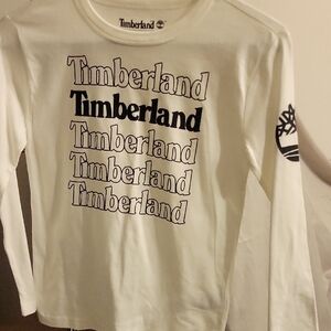 Timberland Kids White Long Sleeve Tee with Logo